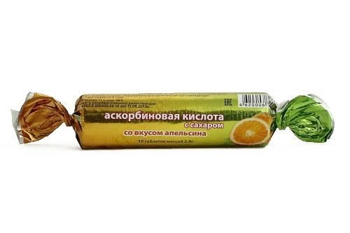 Аскорбиновая кислота с сахаром Эко крутка табл. 2.9 г № 10 апельсин БАД
