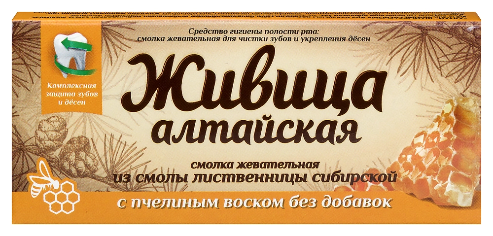 Живица Алтайская смолка жев. с пчелиным воском лиственничная 0.8 г № 4