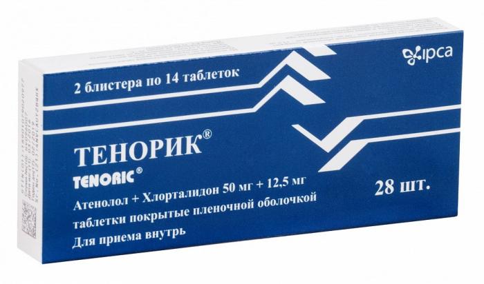 Тенорик табл. п.п.о. 50 мг+12.5 мг № 28