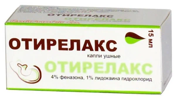 Отирелакс капли ушные 1 %+4 % 17.1 г 15 мл