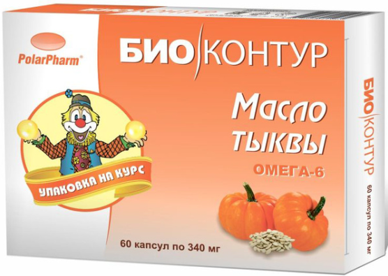 Тыквенное масло биоконтур капс. 340 мг №60 БАД