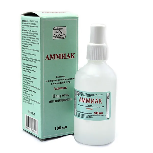 Аммиак р-р для нар. прим. и инг. 10 % 100 мл